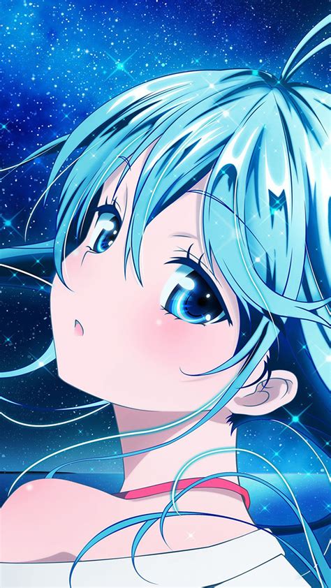 Anime Girl Blue Beautiful Arum Art Illustration Android
