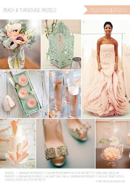 Peach And Turquoise Wedding Color Inspiration Wedding Colors Pastel