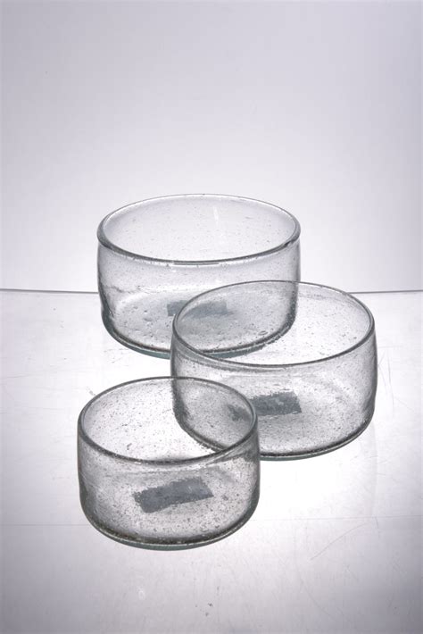 A Unique Set Of Straight Recycled Glass Bowls 3 Pieces Makrashop