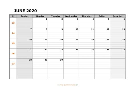 Catch Large Blank Monthly Calendar Template 2020 Calendar Printables