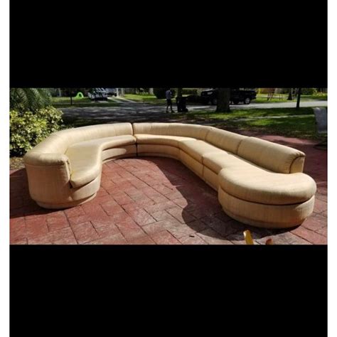 Vintage 1970s Mid Century Modern Curved Sectional Sofa 5 Pieces