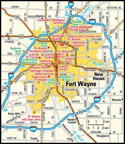Fort Wayne Time Zone Map Map