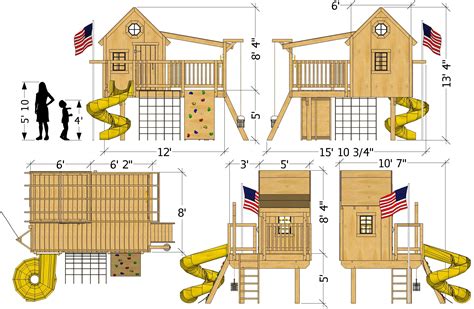 Playground Playhouse Plan Lifted Backyard Design For Kids Pauls