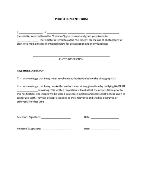 Consent Form Template Free Printable Templates