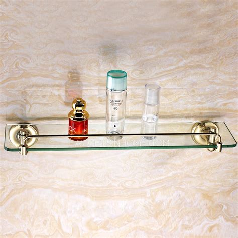 Add a tempered glass shelf to your bathroom, living room, home office, or other space for extra. Golden Single Wall Mounted Glass Bathroom Shelves