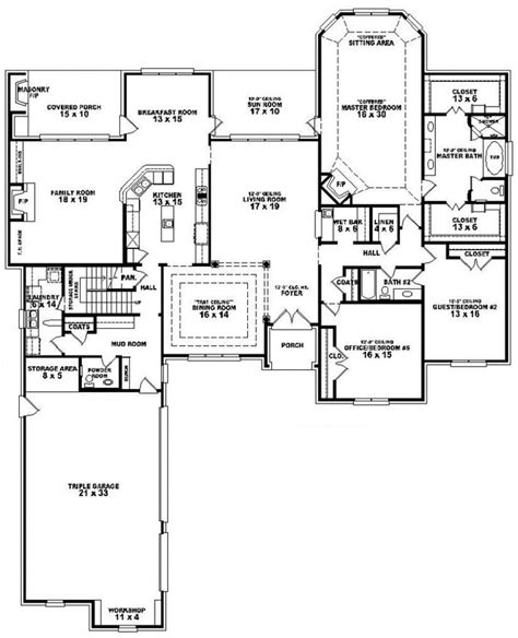 Large 3 Bedroom Single Story House Floor Plans Comfortable New Home