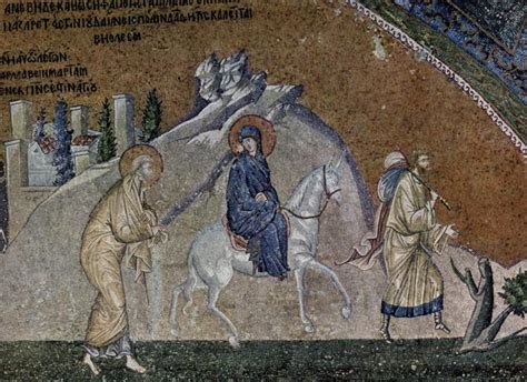 Journey To Bethlehem Mosaic 1320 Byzantine Mosaics