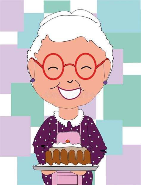 Grandma Has Cooked A Cake Stock Vector Illustration Of White 20411038