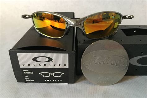 Oakley X Metal Juliet Polished Fire Polarized Vintage Sunglasses New Old Stock Full Set