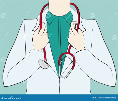 Doctor Holding A Stethoscope Stock Vector Illustration Of Uniform