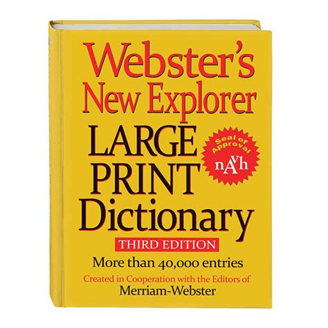 Websters New Explorer Large Print Dictionary Hardcover