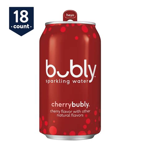 Bubly Sparkling Water Cherry 12 Oz Cans 18 Count