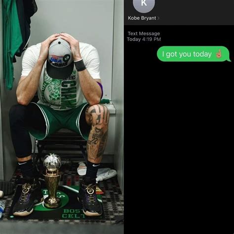 𝐈 𝐠𝐨𝐭 𝐲𝐨𝐮 𝐭𝐨𝐝𝐚𝐲 jayson tatum sent a text to kobe bryant s number before game 7 🐍 boston