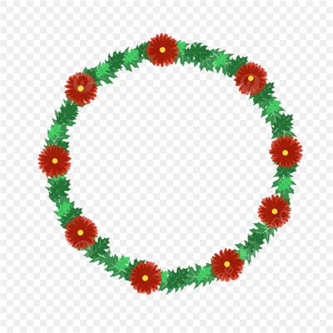 Green Floral Wreath Png Image Red And Green Wreath Floral Flower