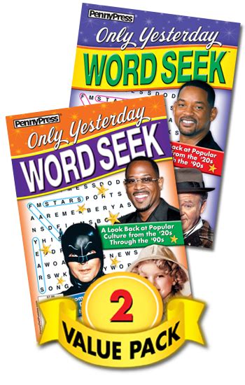 Only Yesterday Word Seek Value Pack2  Penny Dell Puzzles
