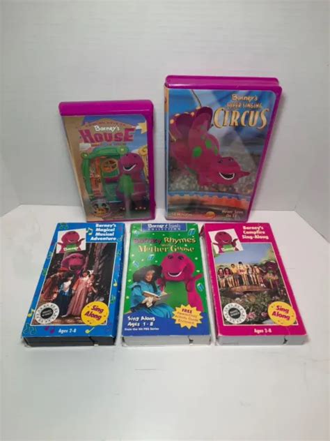 BARNEY VHS LOT Super Singing Circus Barney S House Mother Goose Sing Along PicClick