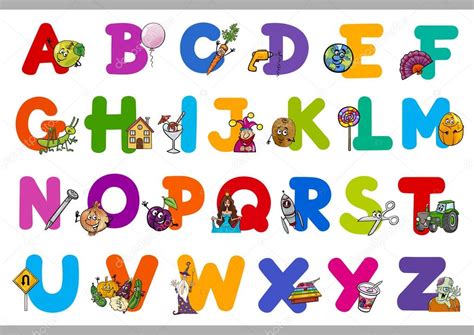 Alfabeto Cartoon Educacional Para Crianças — Vetor De Stock © Izakowski