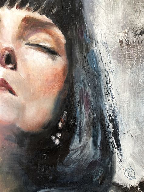 Woman Smoking Painting Original Art Pulp Fiction Art Canvas Etsy