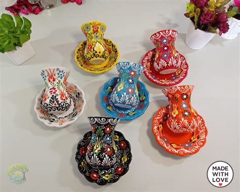 X Turkish Tea Set Tea Cups And Saucers Handmade Etsy