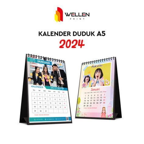 Jual Wellen Print Cetak Kalender Duduk Meja Custom Print Foto A5