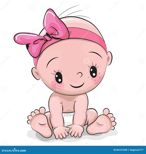 Cute Cartoon Baby Girl Stock Vector Illustration Of Ethnicity 86167208