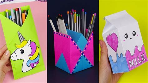 30 Diy School Supplies Easy Diy Paper Crafts Ideas Youtube