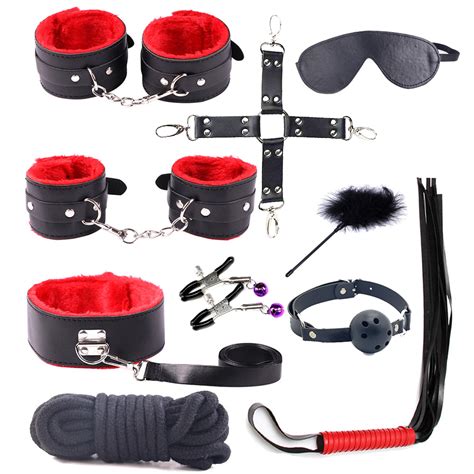 Cytherea Classic Leather 10pc Bondage Set Restraints Toys Bdsm Black