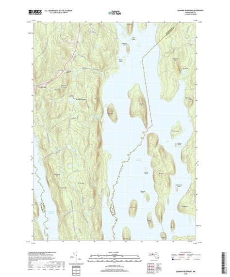 Quabbin Reservoir Massachusetts 2018 Usgs Old Topo Map Reprint 7x7