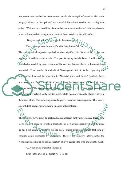Shakespeares Sonnet 55 Essay Example Topics And Well Written Essays