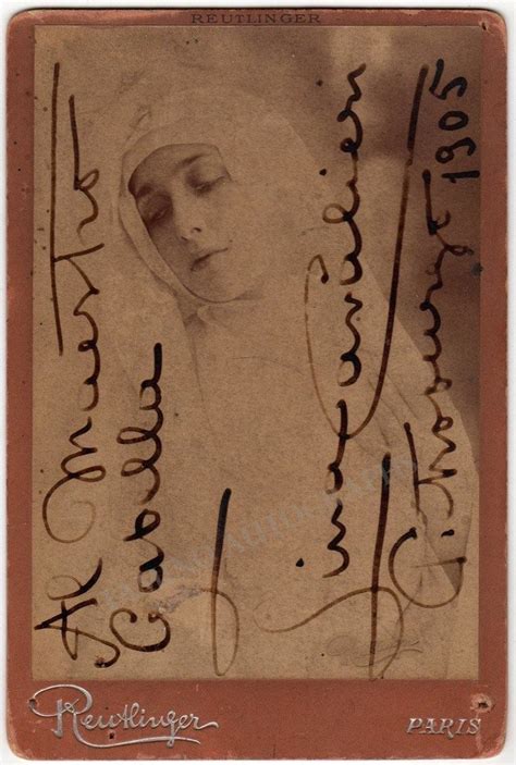 Lina Cavalieri Autograph Photograph In Thais 1905 Tamino