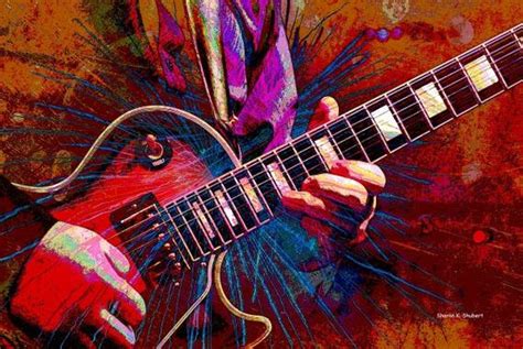Electric Guitar Music Art Abstract Realism Musical Stringed