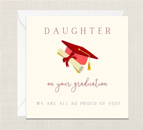 Daughter On Your Graduation Greetings Card With Envelope Etsy