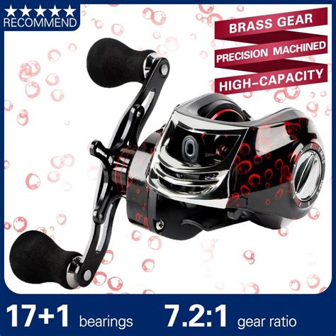 Buy Baitcaster Reel Fishing Reels With High Speed 17 1 Ball Bearings 7