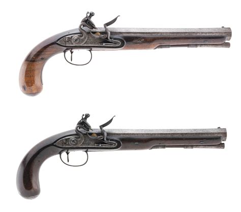 Pair Of Wogdon And Barton Flintlock Dueling Pistols For Sale