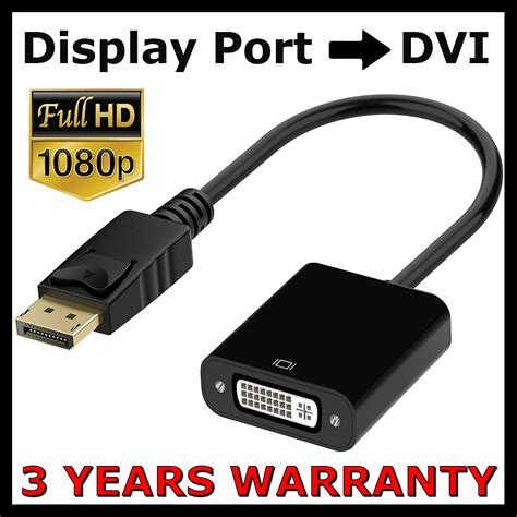 Displayport Male To Dvi Female 24 5 Pin Dp Display Port Converter Adapter Cable Ebay