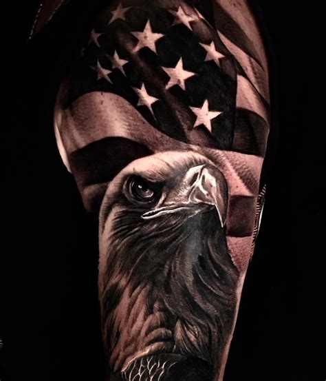 Bald Eagle With American Flag Tattoo American Flag Tattoos 25
