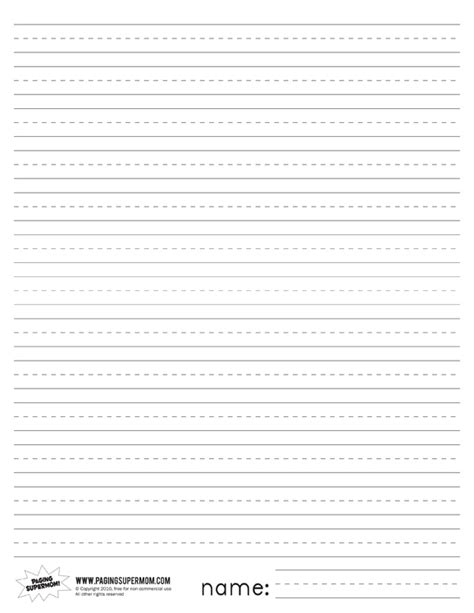 Primary Handwriting Paper Paging Supermom Lined Writing Paper