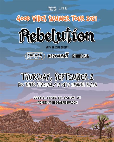 good vibes summer tour 2021 rebelution friends tickets at rio tinto u of u health plaza in