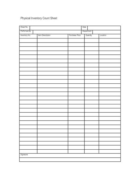 5 Inventory Count Sheet Templates Word Templates Inventory Count