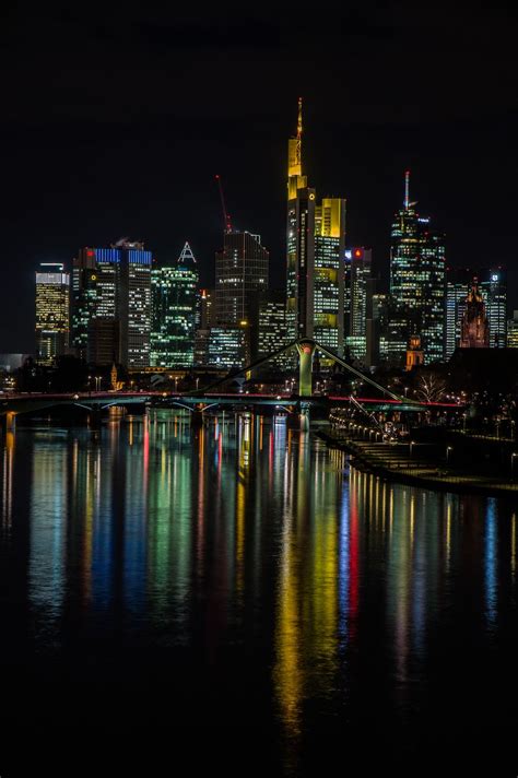 Frankfurt Frankfurt Germany Frankfurt Skyline City Lights At Night