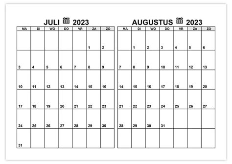 Kalender Juli Augustus 2023 Kalende Ru