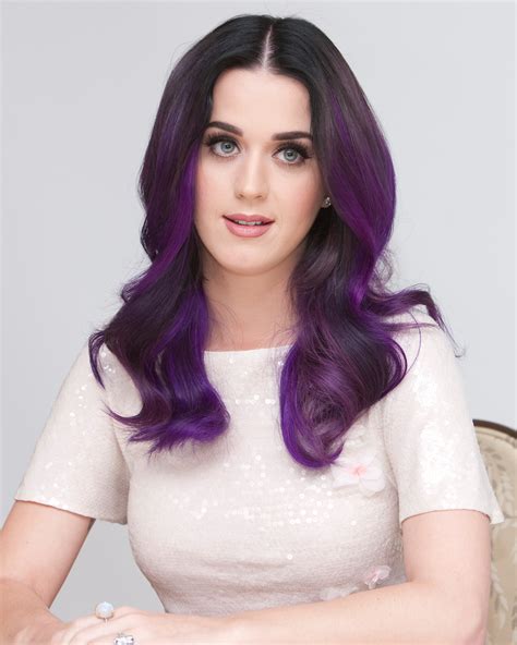 Wallpaper Katy Perry Singer Blue Eyes Purple Hair Women 1600x2000