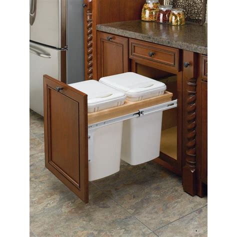 Comes with sink, faucet, pull out drawers, easy access door under sink to throw garbage away, corian/solid surface counter top. Shop Rev-A-Shelf 35-Quart Plastic Pull Out Trash Can at ...