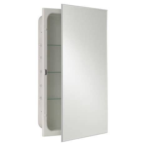 Allen Roth 16 In X 26 In Recessed White Mirrored Rectangle Medicine