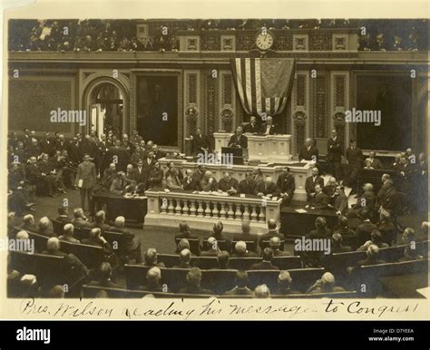 President Woodrow Wilson Addressing Congress Hi Res Stock Photography