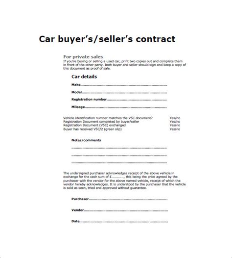 car invoice templates  sample  format