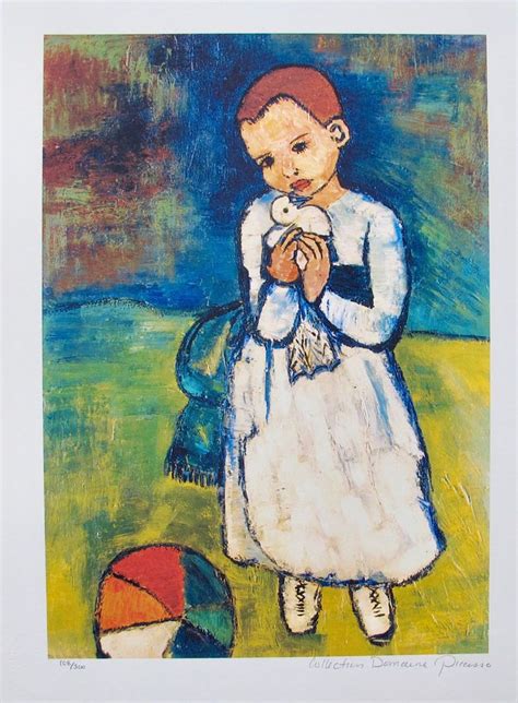 Pablo Picasso Child With Dove Estate Signed Limited Edition Giclee