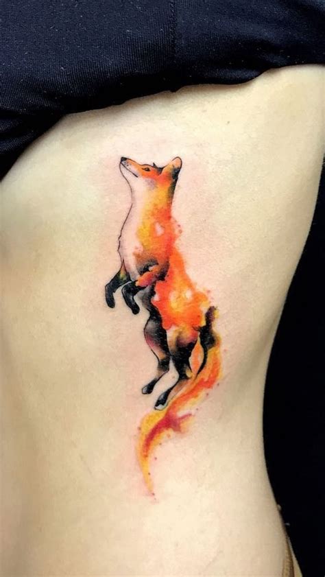 watercolor fox tattoo © tattoo artist hamstter watercolor fox tattoos fox tattoo fox tattoo
