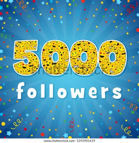 Thank You 5 000 Followers Logotype Stock Vector Royalty Free