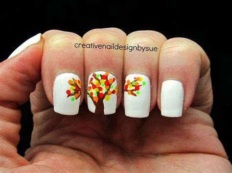 Creative Nail Design By Sue Fall Into Autumn Challenge Autumn Dots